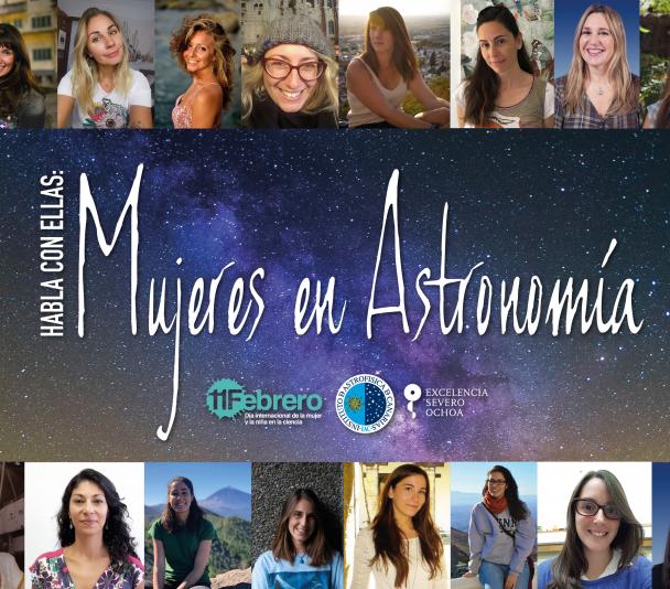 Cartel anunciador del proyecto "Habla con Ellas: Mujeres en Astronomía" 2021