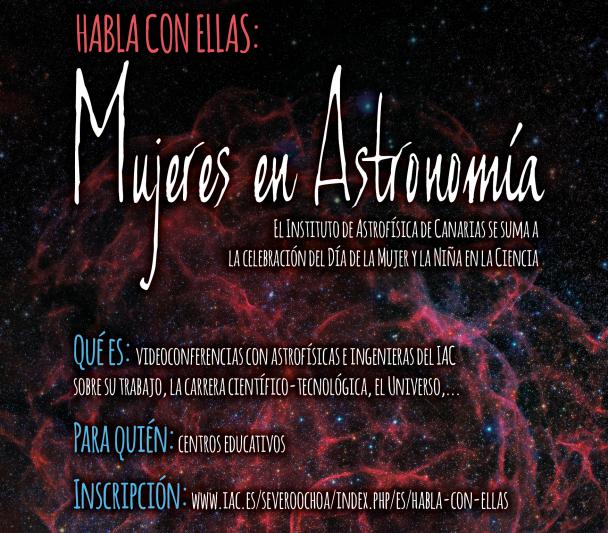 Cartel anunciador del proyecto "Habla con Ellas: Mujeres en Astronomía" 2019