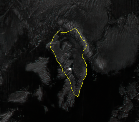 Image of Cumbre Vieja volcano (La Palma) from the DRAGO space camera