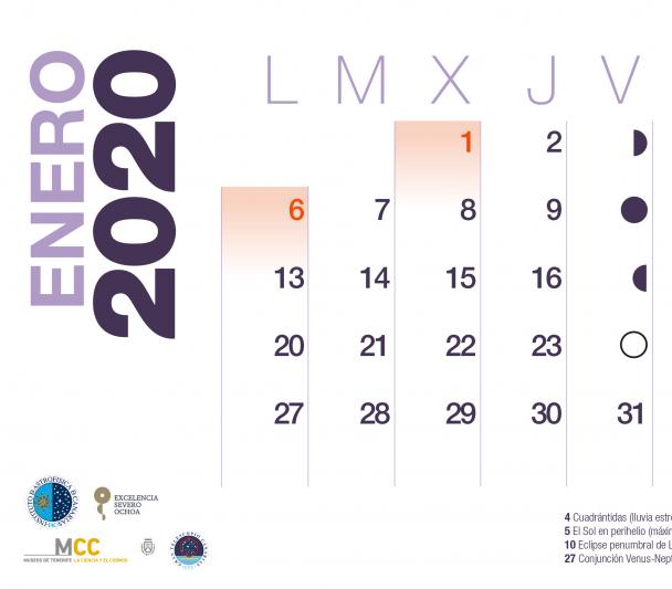 Calendario 2020 Enero