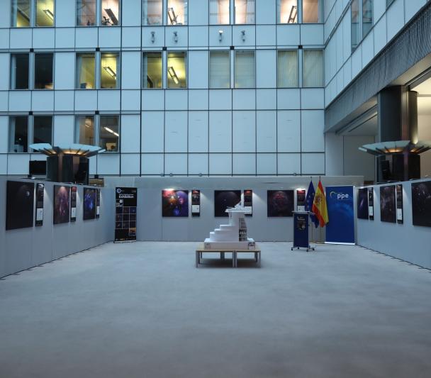 Exhibition "100 square moons" and model of the future European Solar Telescope in the European Parliament