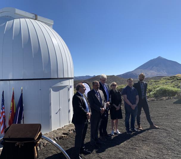 Attendees at the inauguration of the ARTEMIS telescope at the Teide Observatory.