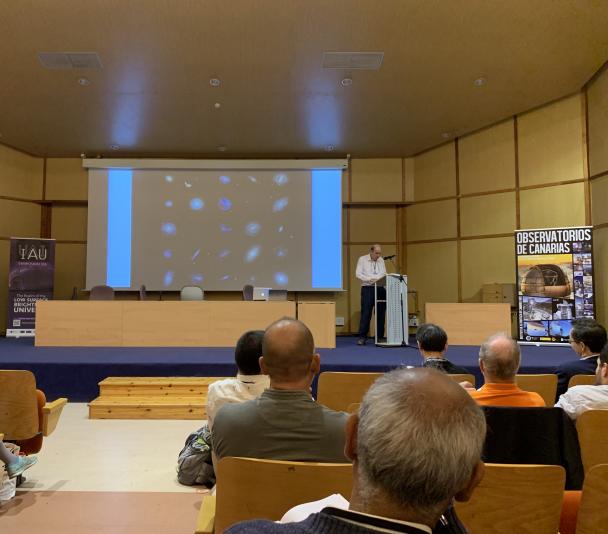 Michael Disney during his speech, this morning, at the IAU Symposium 355