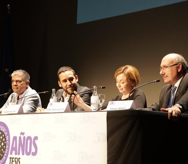 Attendees at the inauguration of the congress "Promoting Astrophysics in Spain: 50 years of doctoral theses at the IAC". 