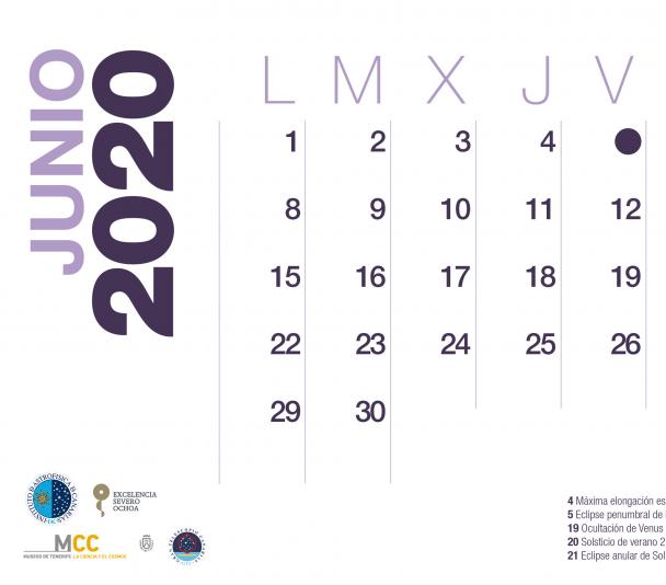 Calendario 2020 Junio
