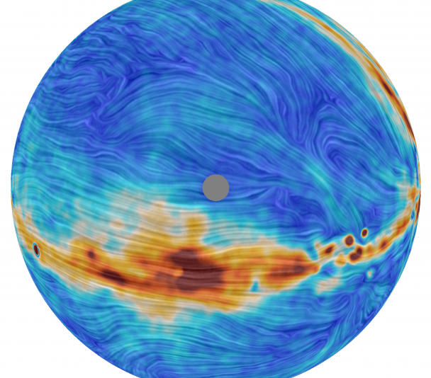 Mapa de la emisión polarizada en microondas en el hemisferio norte 