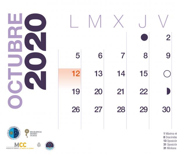 Calendario 2020 Octubre