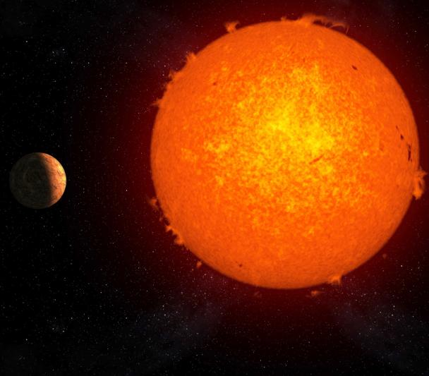 Artistic representation of the planet Proxima b orbiting its star