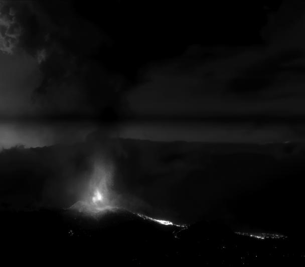 Imagen tomada desde La Palma, con el instrumento DRAGO, utilizando las bandas de observación conocidas como infrarrojo de onda corta o SWIR