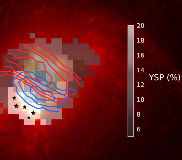 El viento producido por el agujero negro supermasivo de la galaxia Markarian 34 tiene un impacto directo en la formación de nuevas estrellas