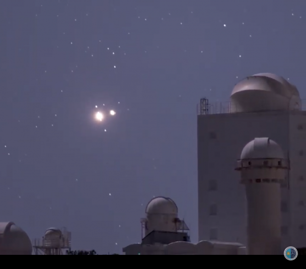 Timelapse del 21 de diciembre del seguimiento a la conjunción de Júpiter y Saturno