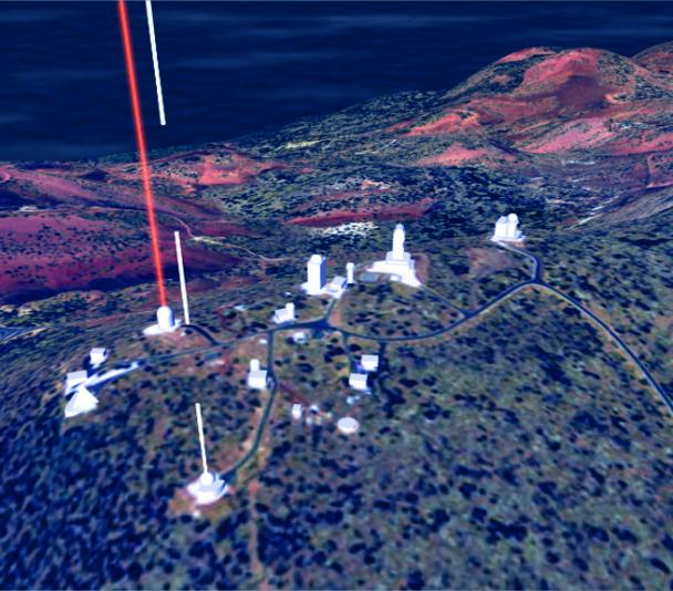 La imagen del Na mesosférico excitado (estrella artificial) es captada por el IAC80 (OT)