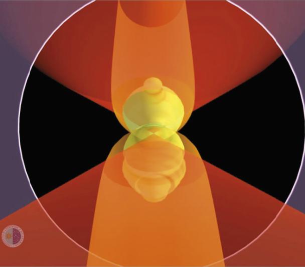 Rotation of the MZ3 bipolar nebula´s geometry about its horizontal axis (loop animation)