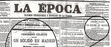 Portada del diario La Época del 10 de febrero de 1896. Archivo de la Biblioteca Nacional.