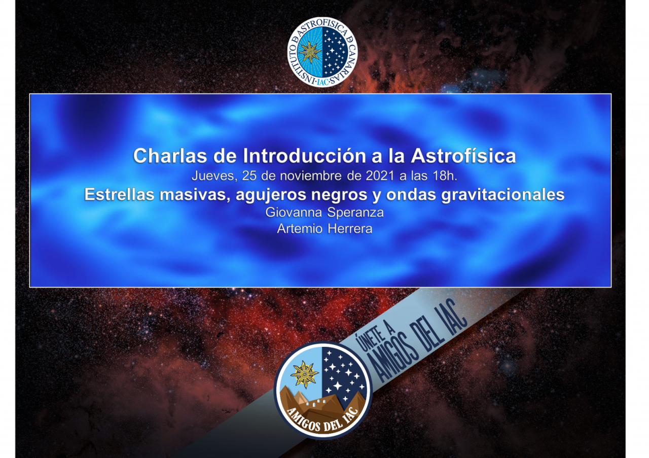 Póster de la charla: Estrellas masivas, agujeros negros y ondas gravitatorias