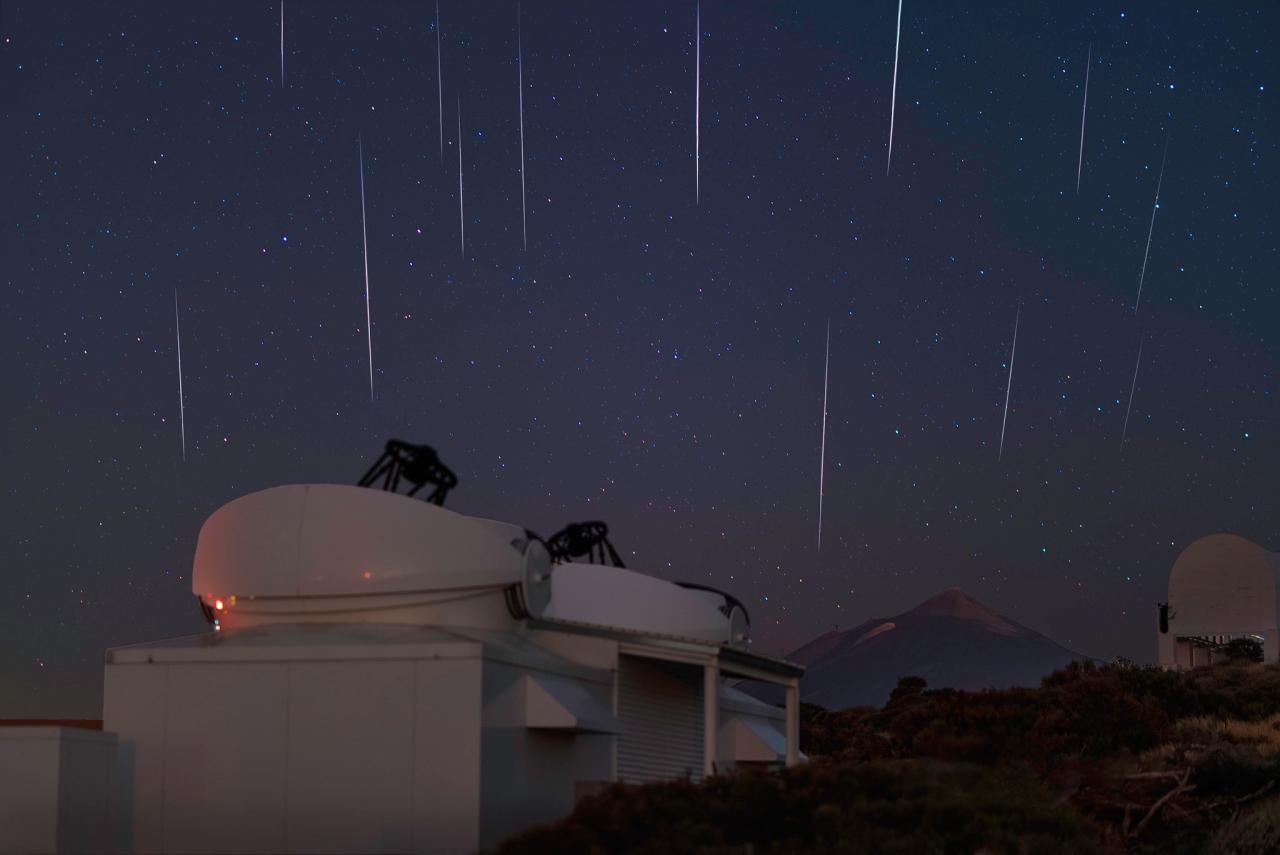 Lluvia de meteoros desde el Observatorio del Teide