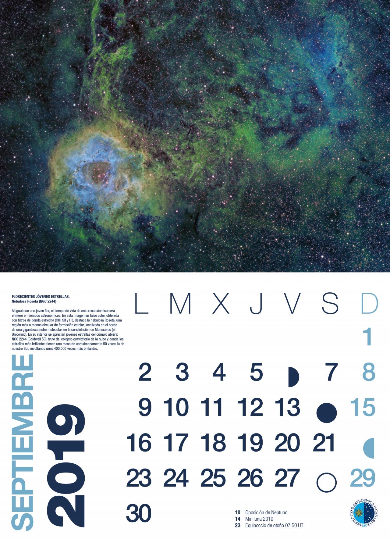 Septiembre 2019 en el calendario 100 Lunas cuadradas