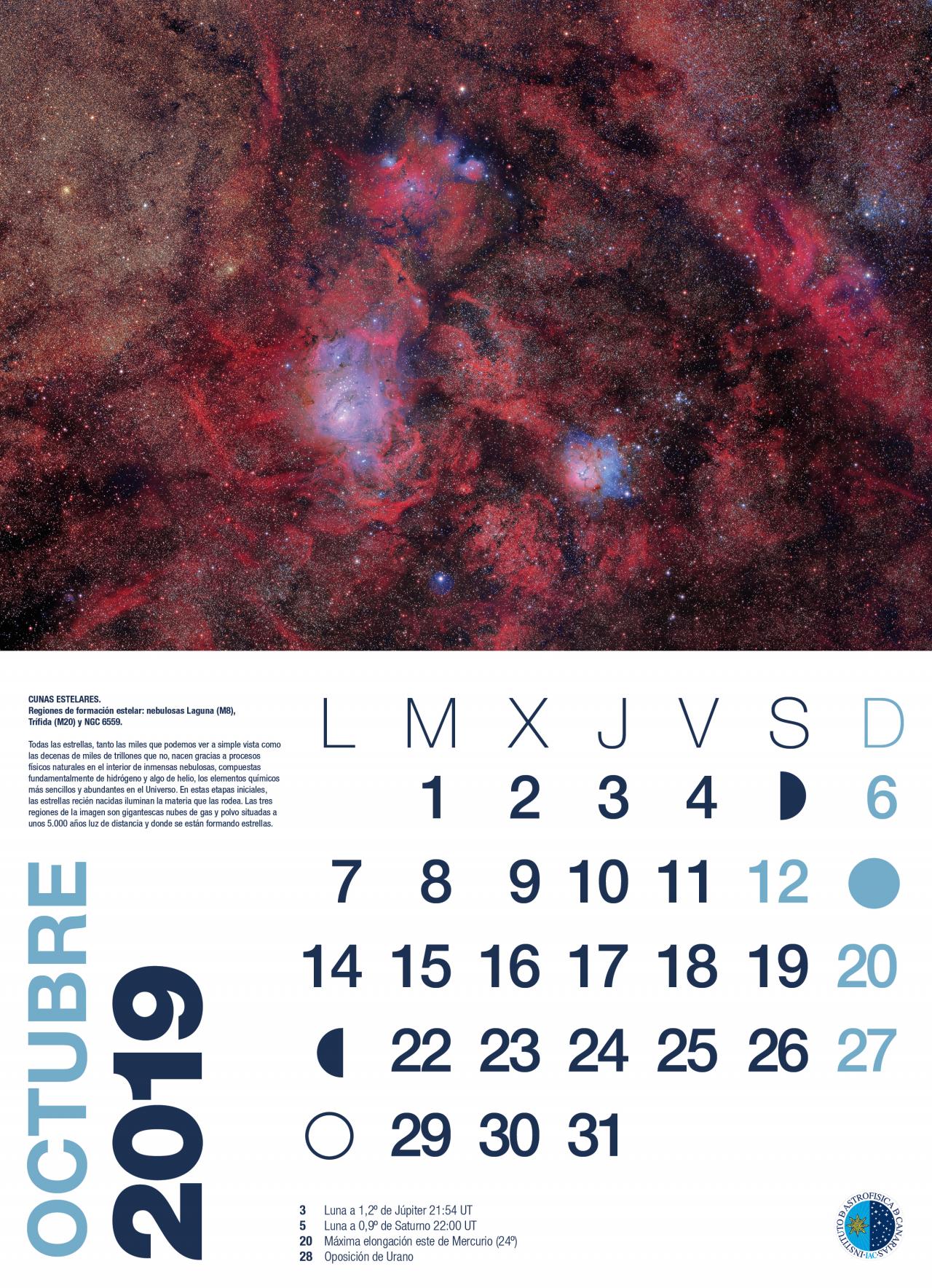 Octubre de 2019 en el calendario 100 Lunas cuadradas