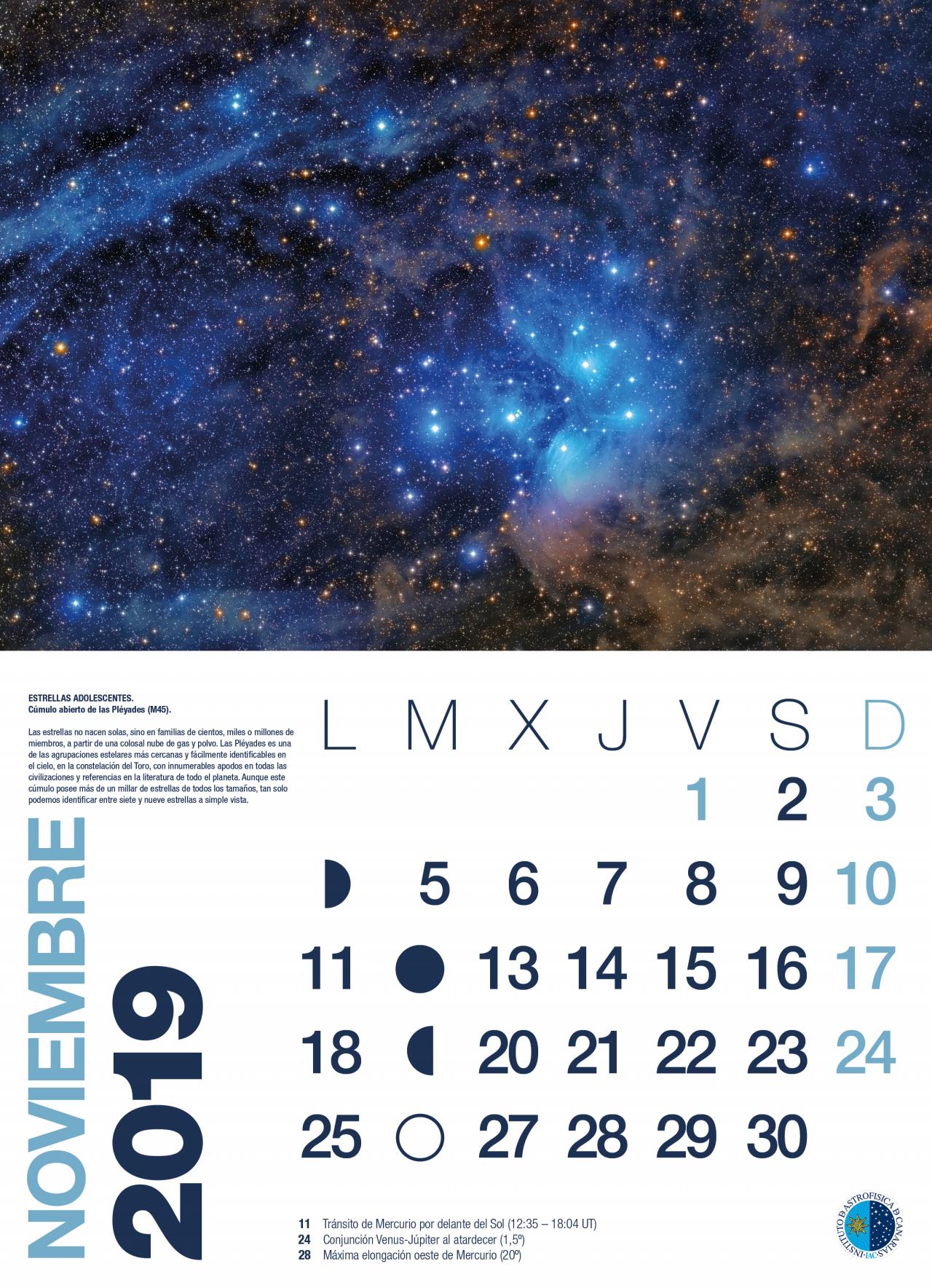 Noviembre de 2019 en el calendario 100 Lunas cuadradas