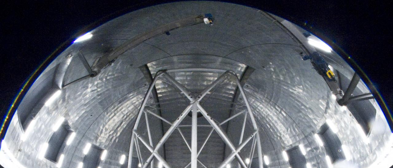 El Gran Telescopio CANARIAS (GTC) en posición vertical