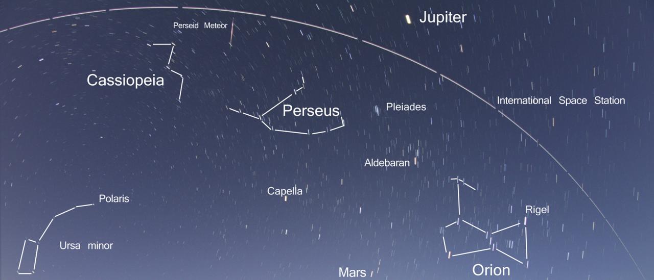 A Perseid and constellations