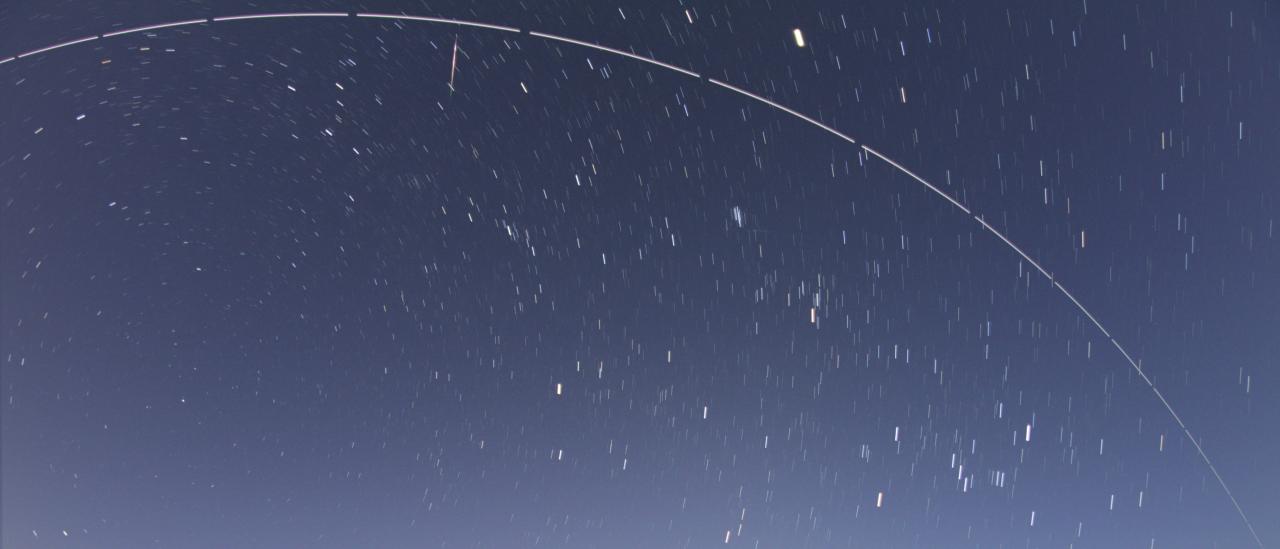 A Perseid and the dome of the TCS