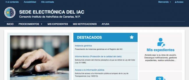 El IAC estrena su Sede Electrónica