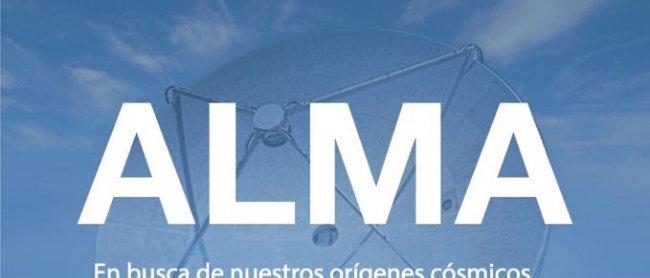 Cartel anunciador de "ALMA: en busca de nuestros orígenes cósmicos". Crédito: Museos de Tenerife.