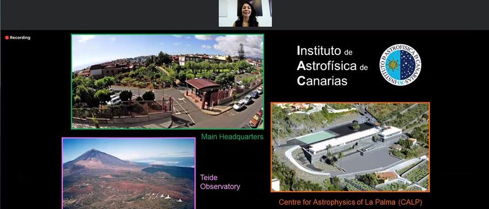 "Visita virtual al IAC y los Observatorios de Canarias" por Nayra Rodríguez Eugenio en el curso "Astronomy Education Adventure in the Canary Islands 2020"