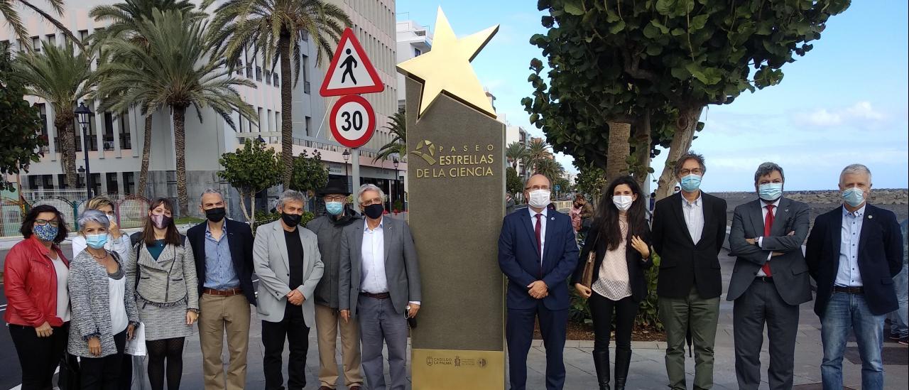 Representantes del IAC que han acudido a la inauguración del Paseo de las Estrellas de la Ciencia de La Palma.Crédito: Aarón García Botín (IAC)