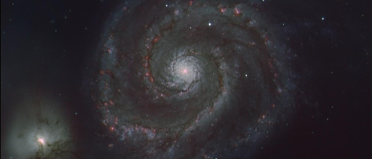 Imagen de la Galaxia Remolino (M51) obtenida con el Two-meter Twin Telescope 3 (TTT3)