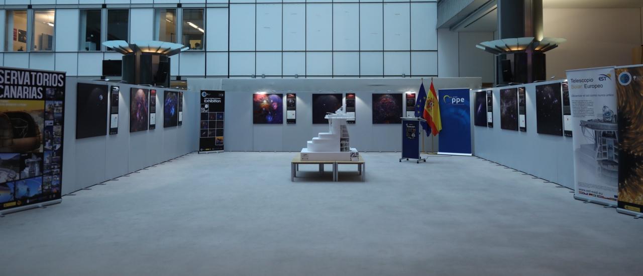 Exhibition "100 square moons" and model of the future European Solar Telescope in the European Parliament