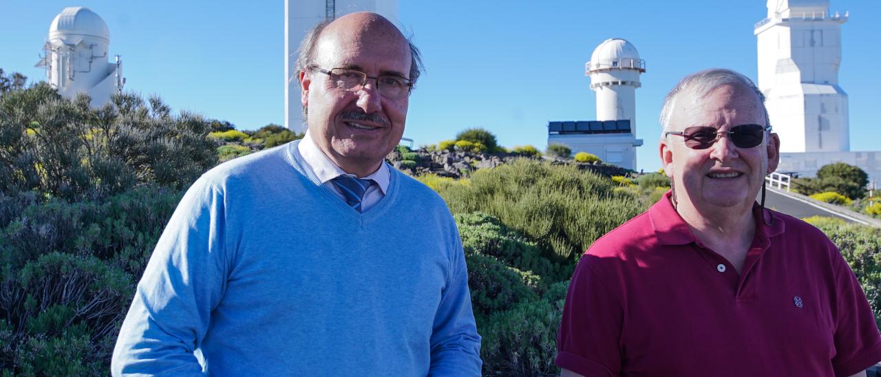 Rafael Rebolo and Wayne Rosing, during his visit to the Teide Observatory