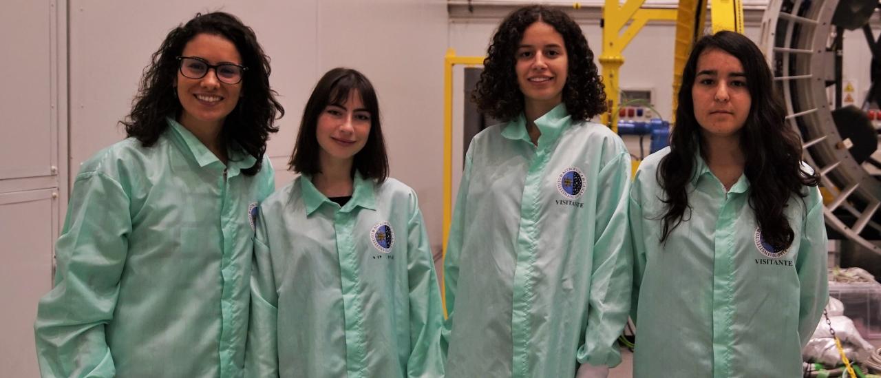 Sandra Benítez with the three participants of the Canarias Masterclass programme.