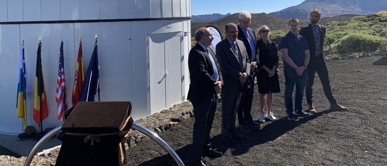 Attendees at the inauguration of the ARTEMIS telescope at the Teide Observatory.