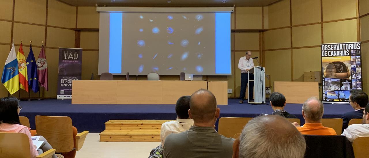 Michael Disney during his speech, this morning, at the IAU Symposium 355