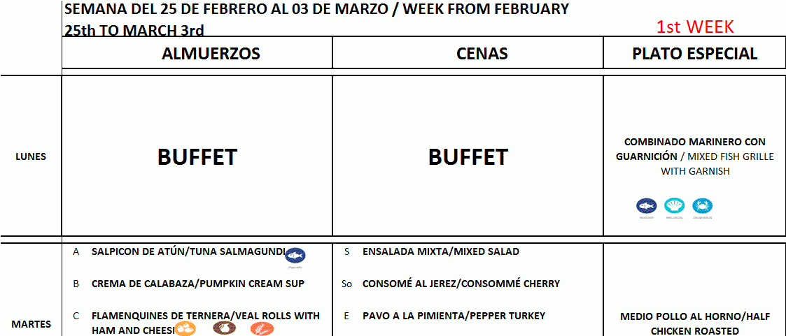 ORM Menú próxima semana