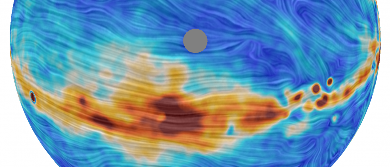 Mapa de la emisión polarizada en microondas en el hemisferio norte 