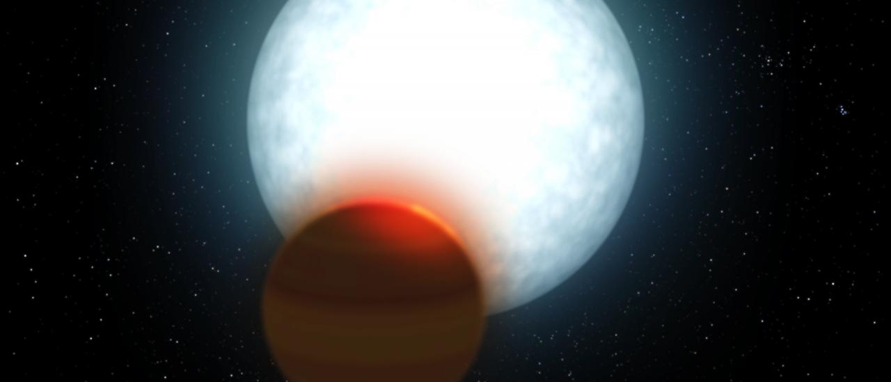 Simulación artística de un Júpiter ultracaliente.