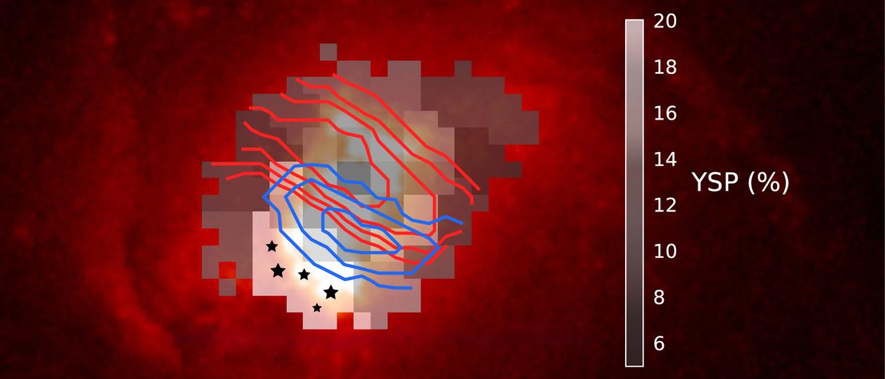 El viento producido por el agujero negro supermasivo de la galaxia Markarian 34 tiene un impacto directo en la formación de nuevas estrellas