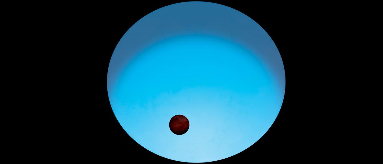 Impresión artística de WASP-189 y su planeta. Crédito: ESA.