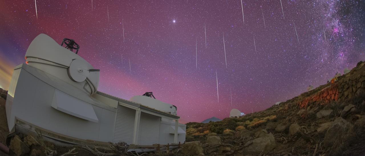 Composición de la lluvia de meteoros Gemínidas 2022 sobre los telescopios TTT