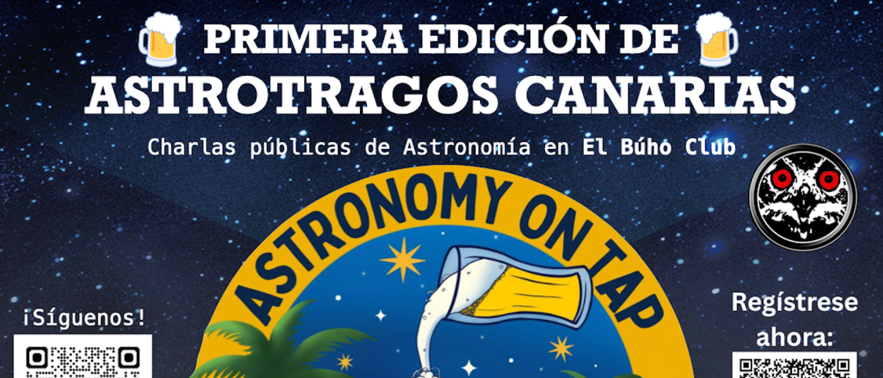 Poster for the first edition of ‘Astronomy on Tap – Canary Islands’