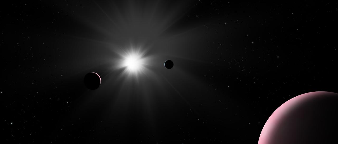 Artist’s impression of the Nu2 Lupi planetary system. Credit: ESA.