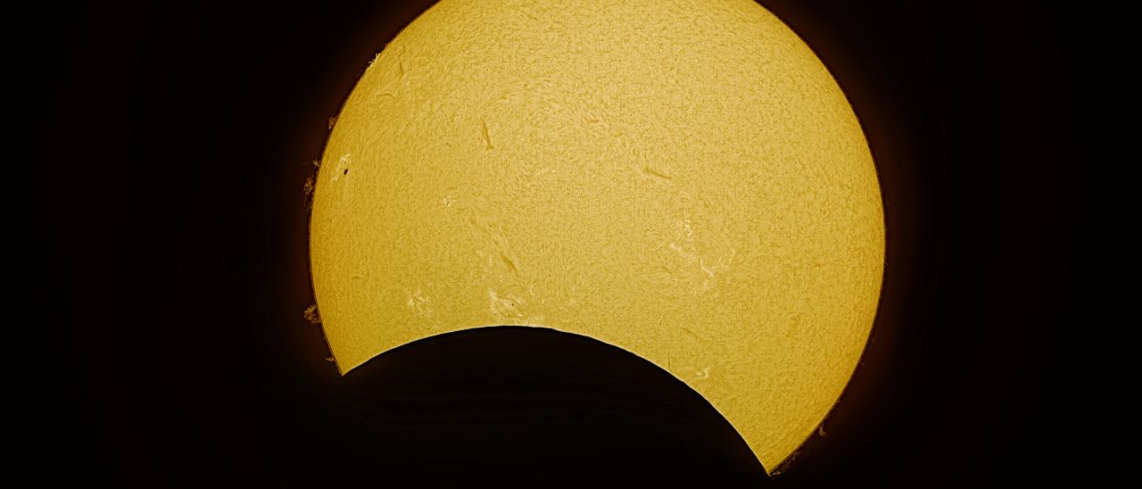 H-alpha image of the partial solar eclipse of 29 March 2025