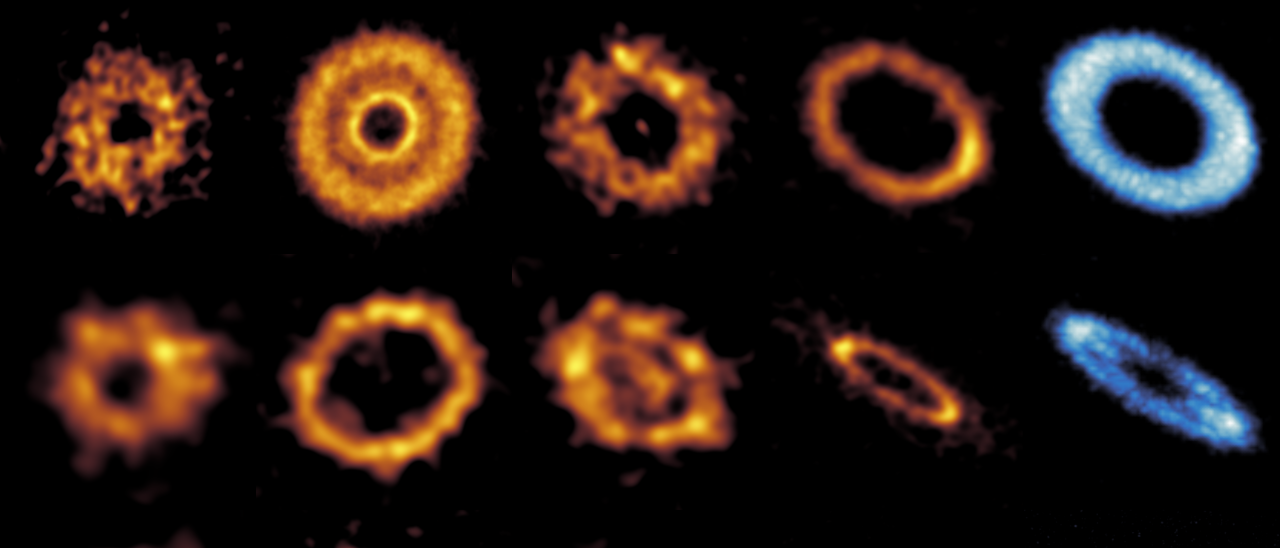 sta galería ARKS de discos de escombros tenues revela detalles sobre su forma y su composición química