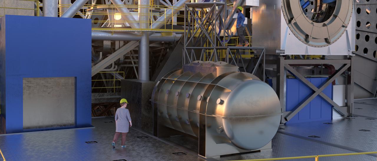 Artist's impression of the ANDES instrument on the ELT. Credit: ESO
