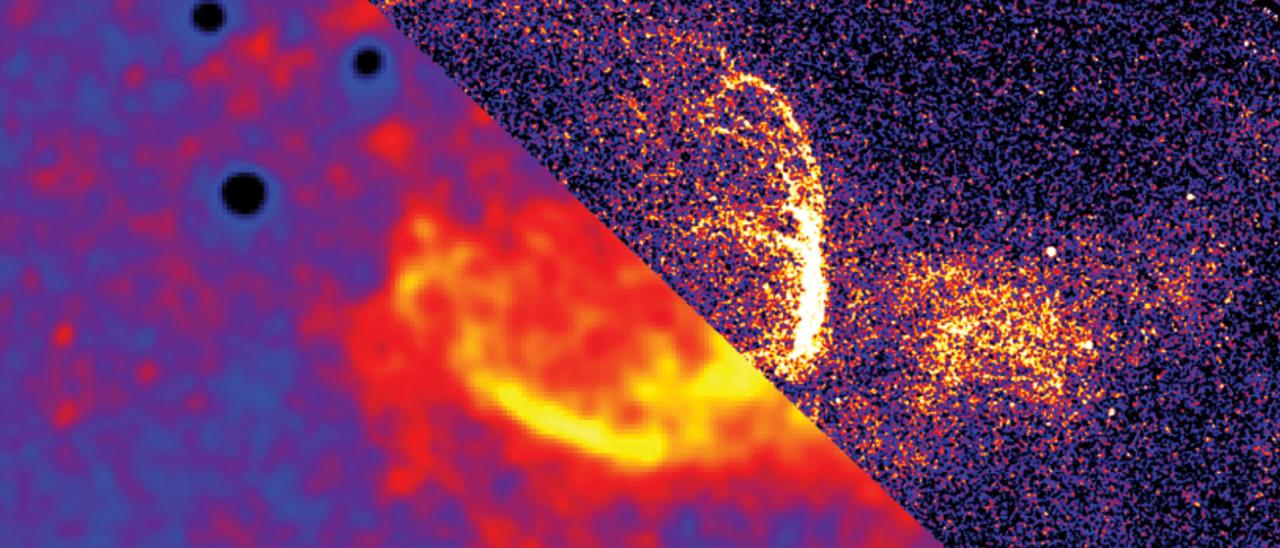 Composición de imágenes obtenidas con el Telescopio Liverpool y con el Telescopio Espacial Hubble