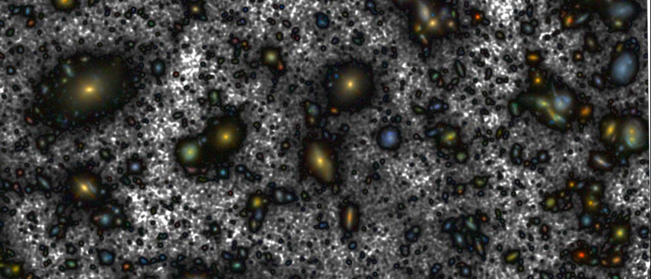 A fragmnet of the new version of the Hubble Ultra Deep Field. 