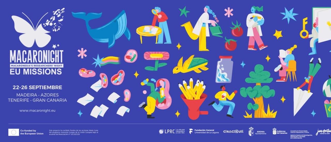 Cartel de la Noche Europea de los Investigadores e investigadoras de la Macaronesia